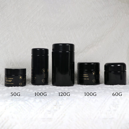 Hot Sale 60ml 100ml 200ml 250ml 500ml 1000ml UV Dark Violet Glass Cream Jar Black Dark Uv Violet Glass Jar