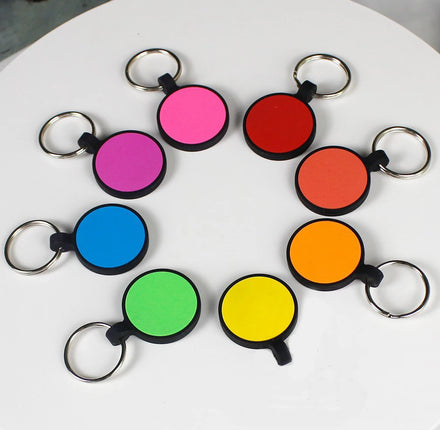 Custom Logo PVC Pet ID Dog Tag Round Personalized Name Collar Engraved Accessories Name Telephone Number Pet Tag Key Chain