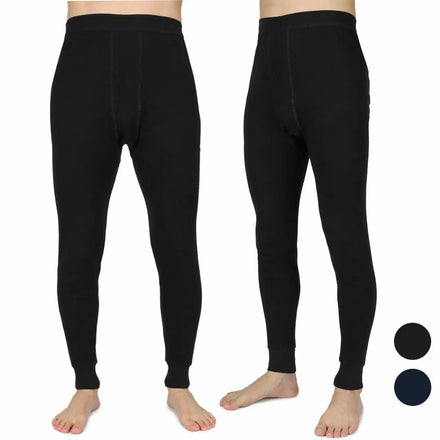 Men's 100% Cotton Thermal Knitted Long Johns Elastic Leggings Underpants Breathable Nightwear Pants Comfortable Solid Pattern