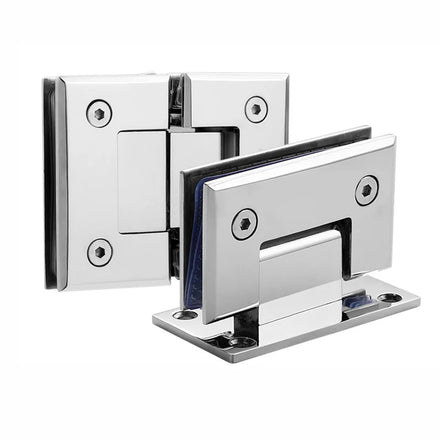 Heavy Duty 90° 180 Degrees Glass to Glass Wall Shower Modern Stainless Steel Door Hinge for Bathrooms Shower Door Metal Hinge