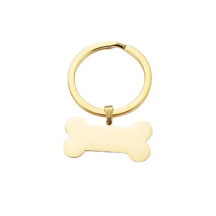Blank Pet Name Engraved Dog Bone Key Chain Key Holder Tags Company Name Letter Waterproof Metal Keyring With Logo
