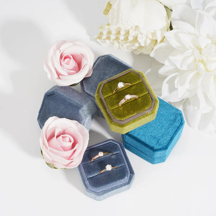 Custom Packaging Packing Gift Paper Earring Velvet Jewelry Ring Box