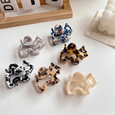 Cute Dogs Cartoon Animal Claw Clips Luxury Tortoise Acetate Hair Accessories 5cm Small Hollow Dog Hair Claws