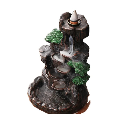 Christmas Gift Backflow Incense Holder Waterfall Fountain Ceramic Burner Anti-Odour Customizable Gift Box Home Zen Fall/Spring