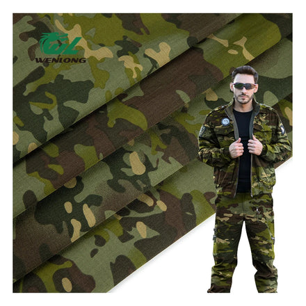 RTS T/C 8020 Poly/Cotton Green CP Anti-Tearing Camouflage Ripstop Fabric for Tactical Gears