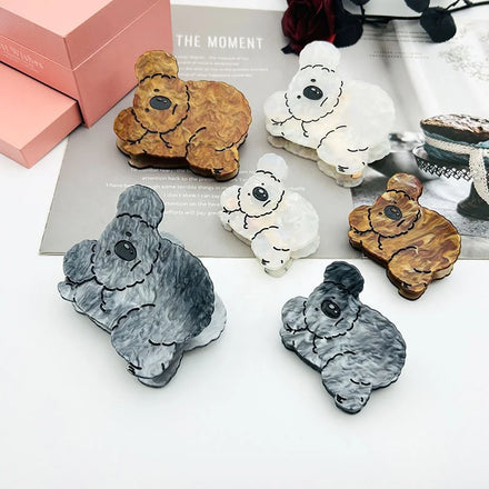 Large Medium Cute Animal Cartoon Metal Clamp Jaw Acetic Acid Haarklammer Acetate Thick Hair Claw Bear Koala Hair Clip for Women