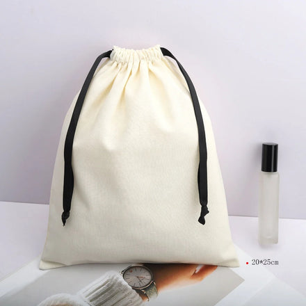 Promotion Cotton Linen Drawstring Bag for Packing Clothing High End Muslin Shopping Dust Pouch