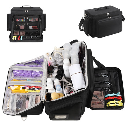 ReIaveI Portable Carrying Barber Case Professional Bag for Large Capacity Makeup Artist Hair Bag Organizer for Hair Stylist
