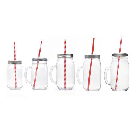 Custom Logo 16 Oz/28 Oz/32 oz 500ml PETG Plastic Mason Jar Sublimation Tumbler with Lids and Straw for Juice Wine Tea & Beer