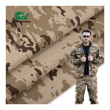 TC 6535 Woven Poly/Cotton Camouflage Ripstop Fabric-Waterproof Tear-Resistant for Boys' Garments & Tactical Use
