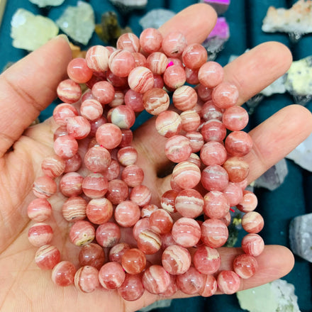 High Quality 8mm Natural Rhodochrosite Bracelet Crystal StonesFor Healing