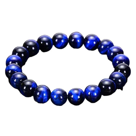 Unisex Natural Blue Tiger Eye Beaded Bracelet 6/8/10MM DIY Hand Jewelry Wholesale Hawkeye Cat's Eye Bracelet for Gift