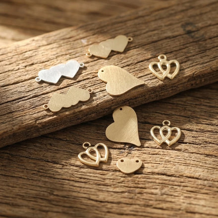 GP US Heart Disc Blank Stamping Disc Charm Connector 14K Gold Filled DIY Jewelry Heart Necklace Pendant DIY Making Wholesale