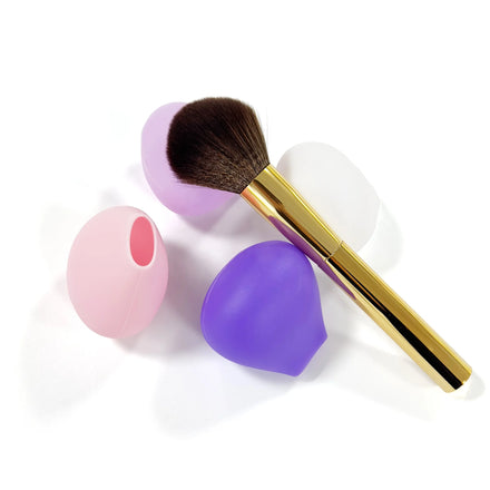 Oval Rose Silicone Makeup Brush Dust Cover Reusable Dustproof Travel Storage Protector Cap for Single Makeup Brush