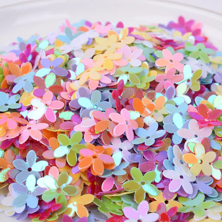 Concave Bead Five Leaf Flower PVC Sequins 10mm Eco-Friendly Abrasion Resistant Bulk Packaging for Shoes Bags Clothing