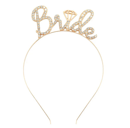 Rose Gold Bride Alloy Headband Bachelorette Party Decorations Bride to Be Tiara Bridal Headband for Brides and Parties