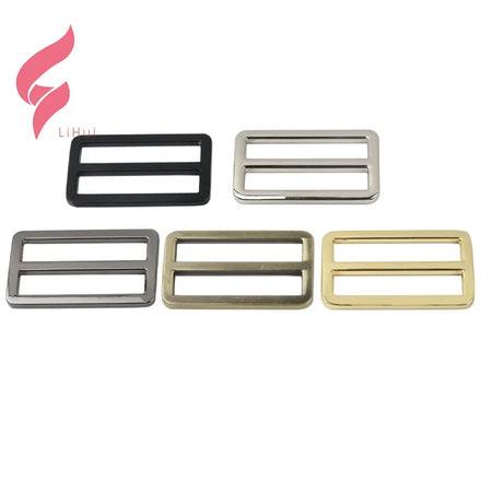 Lihui Metal High Quality Eco-friendly Dog Thickened Leather Bag Shoulder Strap Belt Rectangle Adjust Tri-glide Pin Roller Buckle