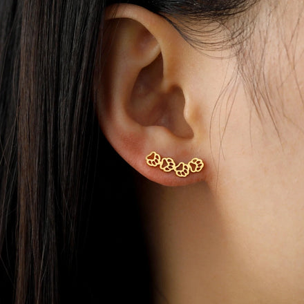 Dog Cat Bear Paw Animal Footprint Stud Earring Small Ear Studs Cute Trend Stainless Steel Jewelry for Women Girls