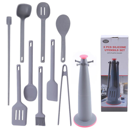 All-In-One 10-Piece Food Grade Silicone Spatula Non-Stick Frying Pan Sustainable Kitchen Cooking Tool Set Oven/Dishwasher Safe