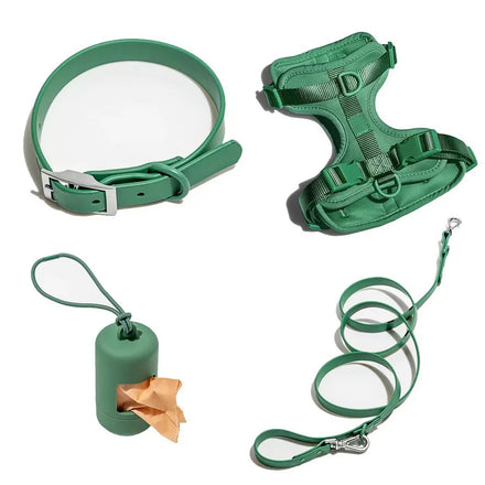 Fashion Special Design Waterproof Soft Rubber PVC Plastic Pet Dog Collar Leash and Neoprene Harness Set