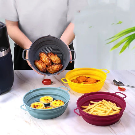 Reusable for Airfryer Accessories Foldable Silicone Liners Oven Mat and Baking Tray-Pot Tools for Air Fryer Oven