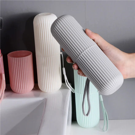 Wholesale Eco-Friendly LIS HOME Travel Toothbrush Storage Box with Mouthwash Cup Holder Portable Plastic Case for Hotel Home Use