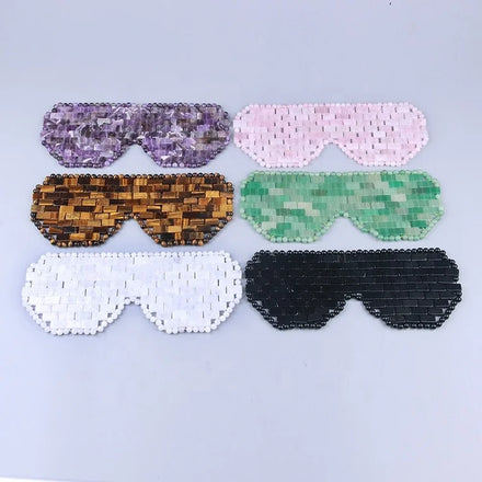 New Round Ice Therapy Pink Jade Eyemask Ice Eye Mask for Sleep Healing Stone Eye Mask White Jade Amethyst Rose Quartz Eye Mask