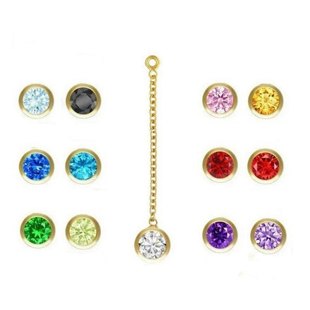 14K Gold Filled 1.1mm Cable Chain Drop Charm 4mm AAA Zircon Bezel Birthstone Pendant DIY Dangle Earring Jewelry Findings