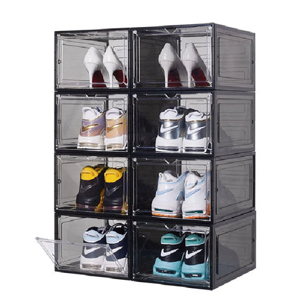 Competitive Price PP Plastic Modern Transparent Foldable Stackable Rectangle Shoe Storage Box Save Space Household Injection