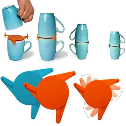 Retractable Adjustable Plastic Cup Holder Stackable Mug Organizers Cup Coasters Drinkware Stacker Coffee Cup Organizer Modern