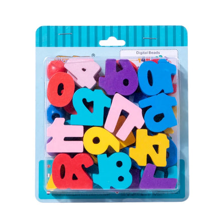 Educational Toy Kids Learning Letter Building Block Digital Calculating Toy Wooden Letter Threading Bead Toy