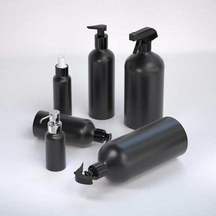 50ml 80ml 100ml 120ml 150ml 200ml 500ml 750ml 1000ml Black Metal Packing Aluminum Pump Bottle for Liquid
