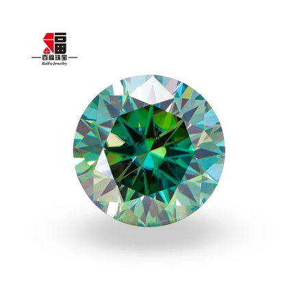 Baifu Jewelry Top Quality Loose Round Green Blue Cyan Moissanite