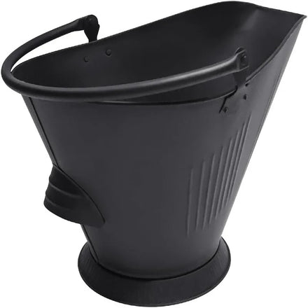 Modern Sustainable Metal Ash Bucket Fireplace Tools Large Hearth Load Coal Basket for Indoor Outdoor Use with Wood Fuel
