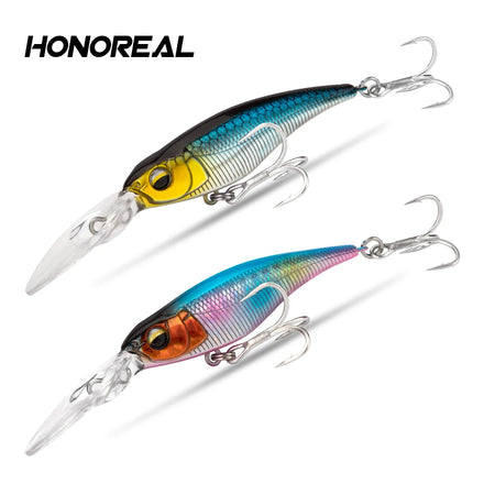 HONOREAL Saltwater Fishing 60mm 5.5g Hard Minnow Fishing Lures Long Cast Wide and Long Bill
