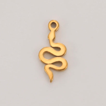 Tiny Snake Charms for Bracelets Stainless Steel Charm DIY Pendant Necklace Jewelry Making Accessories Trendy