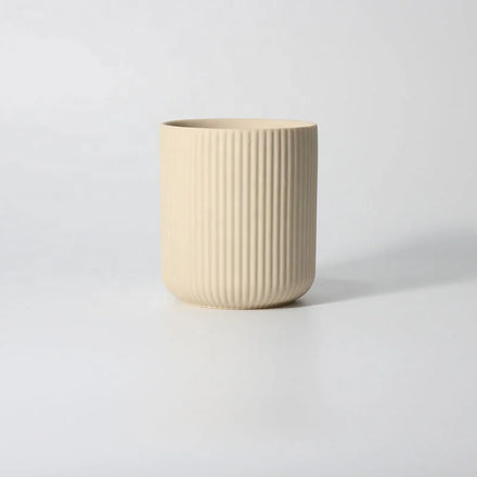 YBH Nordic Eco Luxury Multi-color Cylindrical Ceramic Modern Candle Jar Empty Church Striped Design Christmas Home Decor Candle
