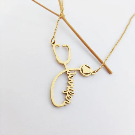 Lovely Tiny Stethoscope Necklace for Girls Kids Simple Auscultator Pendant Memory Jewelry Gift for Girlfriend Children Bijoux