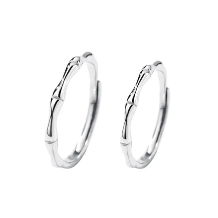 China Wholesale Price Wedding Couple Simple Jewelry Bamboo 925 Sterling Silver Ring for Lovers Opening Adjustable Ring Jewelry