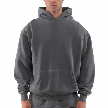 New Design Men Hoodies Cotton Heavy Weight French Terry Oversized Streetwear Fit Drop Shoulder Blank Men's Hoodie Sweatshirts