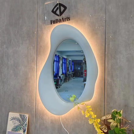 75X50cm Led Light Simple Modern Mirror Entrance Art Modeling Makeup Decorative Mirror