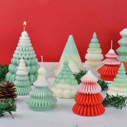 Christmas Tree Candle Silicone Mold DIY Handmade Christmas Aromatherapy Gypsum Silicone Grinding Tool