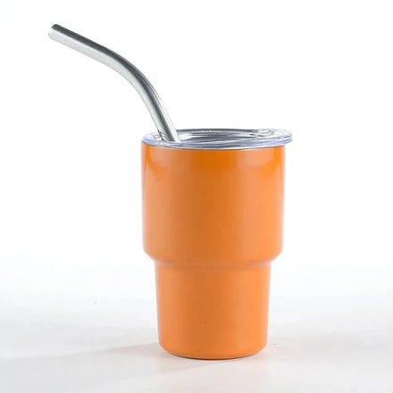 Luxury Sublimation Stainless Steel Metal Mini 3Oz Wine Glass Cup Tumbler with Straw Lid Modern Eco-Friendly