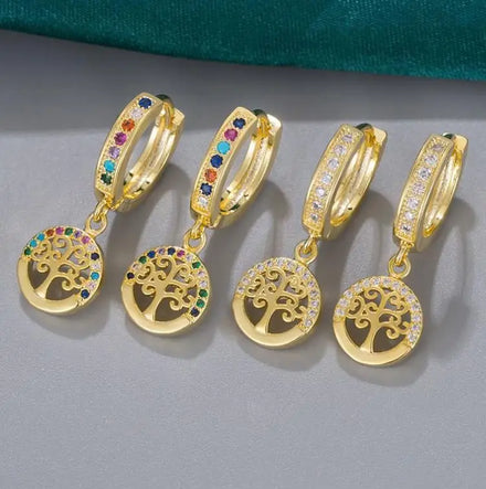 Gold Plated Drop Punk Earrings Star Moon Snake Jewelry for Girl Key Earrings Cactus Turtle Pendant Earrings with Zircons