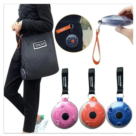 Portable Retractable Storage Bag Small Disc Foldable Eco-Friendly Reusable Shopping Storage Bag Multi-functional Small Disk Bag