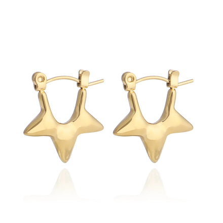 Wholesale Custom Earrings Stainless Steel Earrings Gold Plated Star Earrings Original Factory