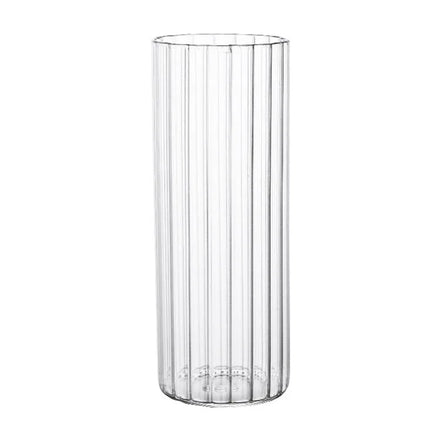 Striped Lines Glass Cylinder Table Vase Cylinder Ripple Long Glass Tube Flower Vase for Home Wedding Decoration