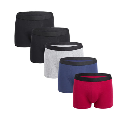 Custom Logo Breathable Comfortable Cotton Boxer Briefs for Men U Convex Men'S Clothing Underwear Solid Color Shorts