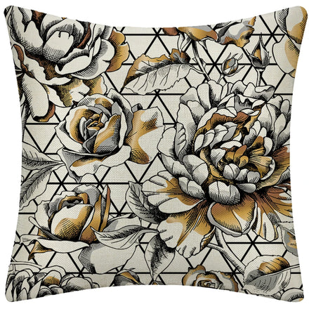 Floral Square Linen Pillowcase 45*45cm Decorative Spring Plant Flowers Leaf Cover for Sofa Floral Throw Pillow Case