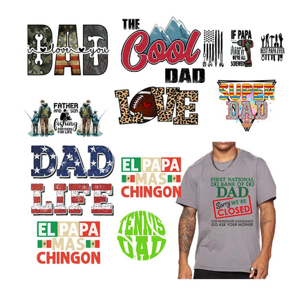 Father Day Degin Uv Dtf Fathers Day t Shirt Transfers Stick Custom Screen Print Transfers Heat Transfer Clothing